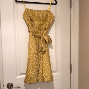 Strapless dress with sash that ties on the side
